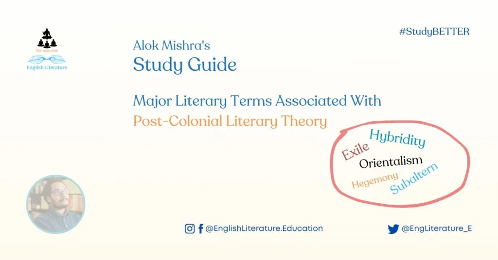 Major Literary Terms Associated With Post-Colonial Literary Theory by Alok Mishra English Literature Education