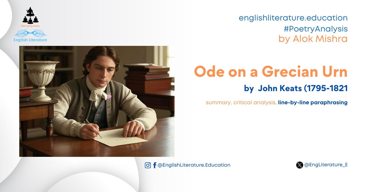 Ode on a Grecian Urn by John Keats line by line summary critical paraphrasing by Alok Mishra English Literature Education