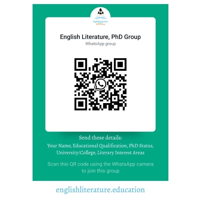PhD English Literature Group WhatsApp Link QR English Literature Education
