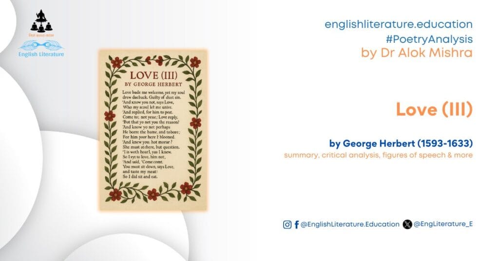 Love (III) by George Herbert Critical Analysis Summary Poetry Notes Study Guide English Literature