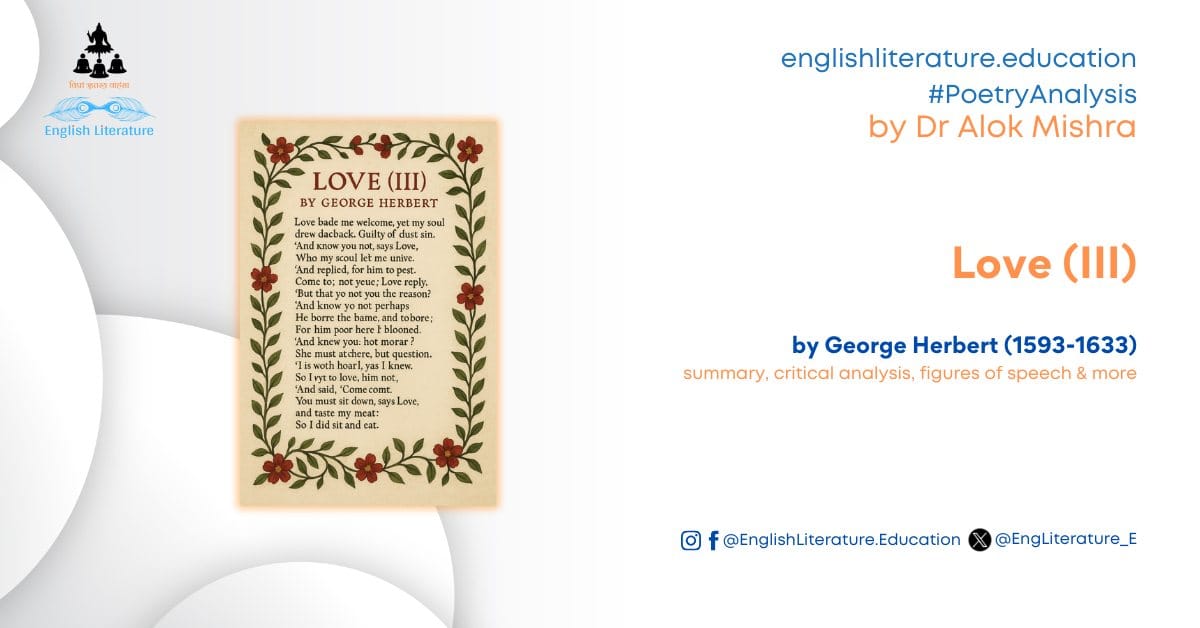 Love (III) by George Herbert Critical Analysis Summary Poetry Notes Study Guide English Literature